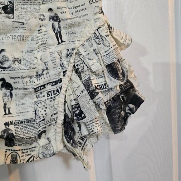 lip service step in time steampunk vintage newspaper print corset top - Picture 4 of 8